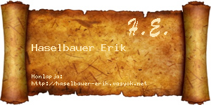 Haselbauer Erik névjegykártya